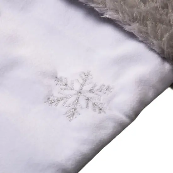 Glitzhome&reg; 21" White Fleece with Christmas Tree & Snowflake Stocking, 2ct. {8}
