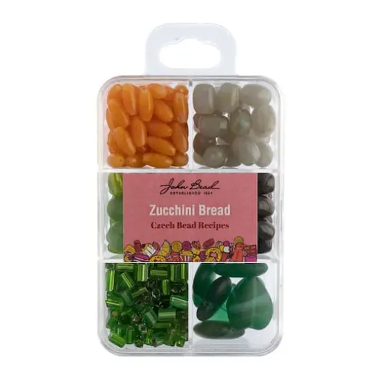 John Bead Czech Glass Recipe Box Beading Kit Zucchini Bread {1}