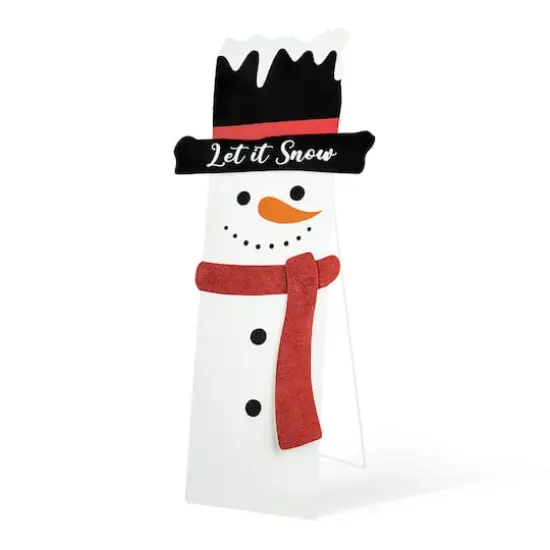 Glitzhome&reg; 36" Metal Glittered Snowman Porch D&eacute;cor {1}