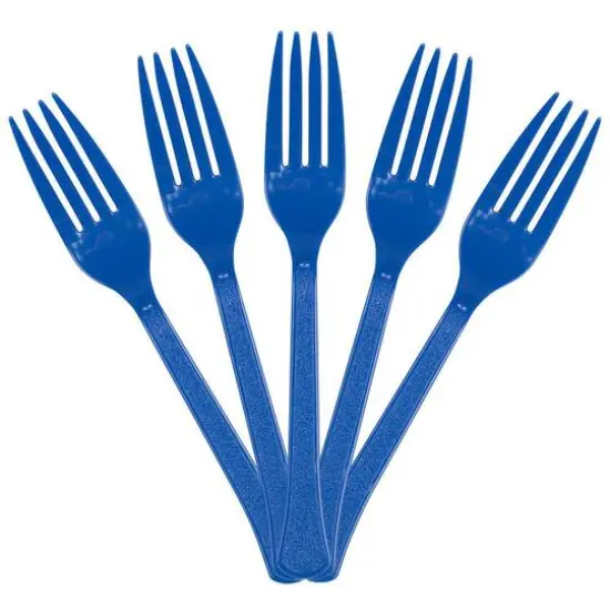 JAM Paper Premium Utensils Plastic Forks Party Pack, 48ct. Royal Blue {4}