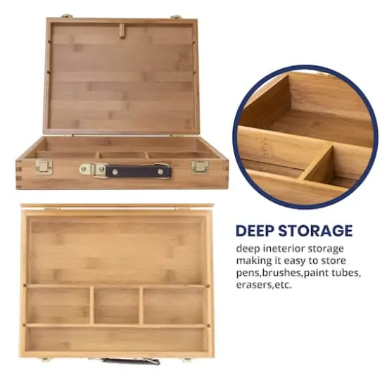 Pacific Arc 14" x 11" Bamboo Paint Box with Palette & 5 Compartments {5}