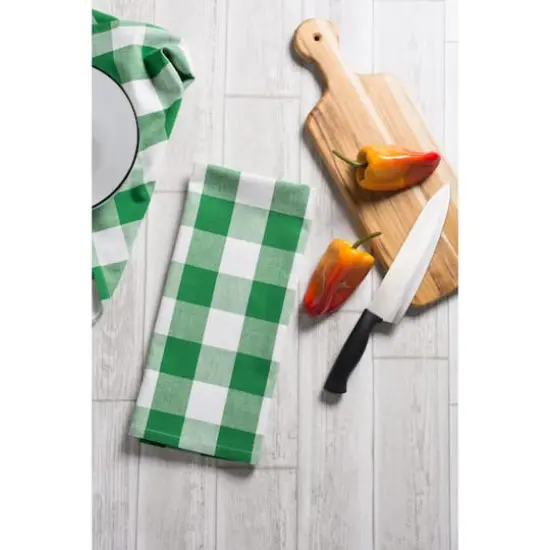 DII&reg; Shamrock Green Buffalo Check Dishtowels, 3ct. {9}