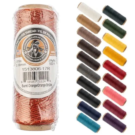 Gudebrod 0.015" 3 Ply Waxed Thread, 500ft. Burnt Orange {1}