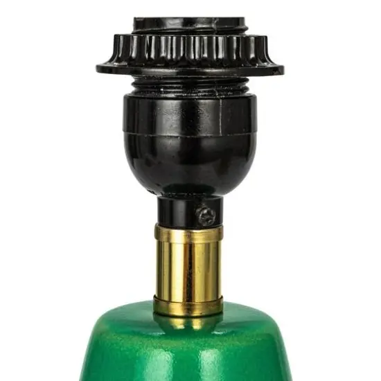 Hello Honey&reg; 27.5" Green Reactive Glaze Ceramic Table Lamp with Linen Shade {11}