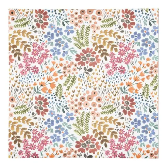 Bright Multi Floral 10" x 10" Cotton Twill Napkin {1}