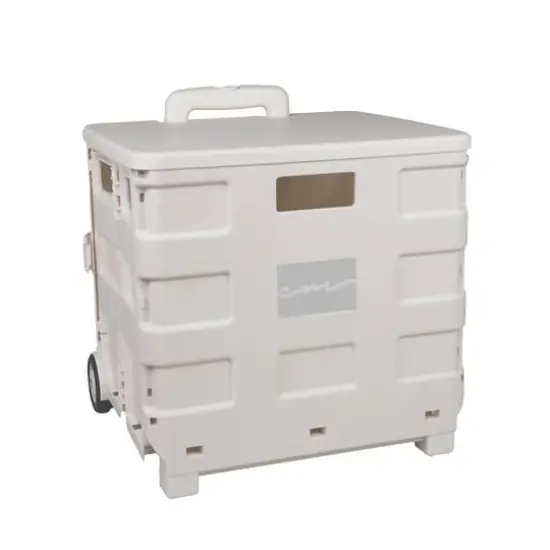 Everything Mary Craft & Hobby Collapsible Plastic Rolling Cart White {1}