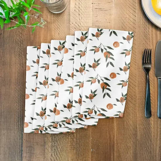 Peachy Pattern 10" x 10" Cotton Twill Napkin {4}