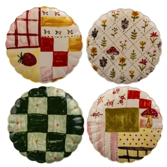 Hello Honey&reg; 7.75" Artisan's Canvas Stoneware Plate Collection Set {1}