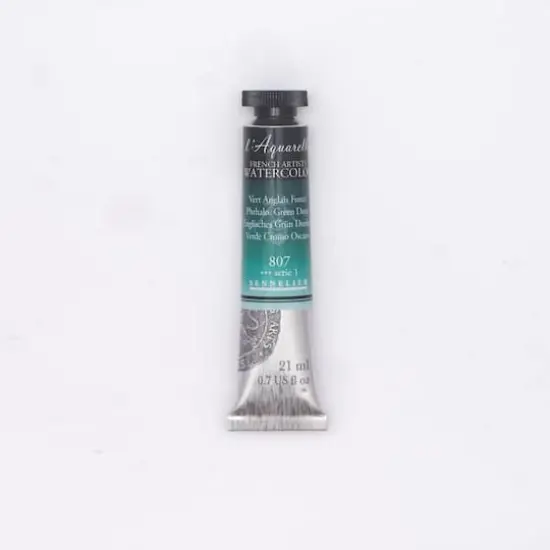 Sennelier French Artists' Watercolor, 21mL 807 Phthalo Green Deep S1 {1}