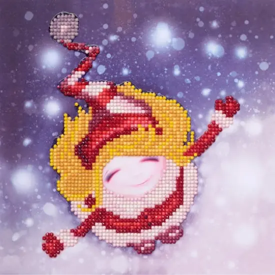 Diamond Art Beginner Girl In Snow Kit {1}