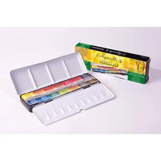 Sennelier 14 Color Watercolor Metal Tin Set {1}