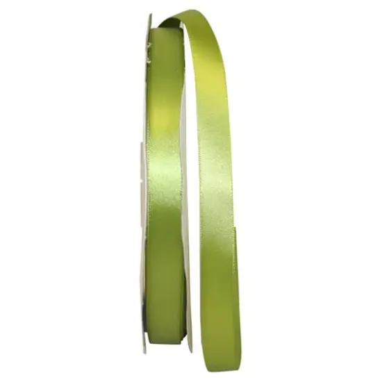 JAM Paper 5/8" x 100yd. Double Face Satin Ribbon Green Grass {1}