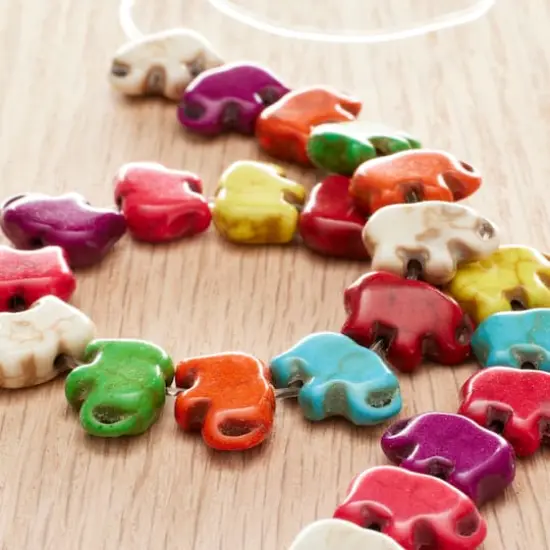 Multicolor Reconstituted Stone Elephant Beads, 15mm by Bead Landing&trade; {3}