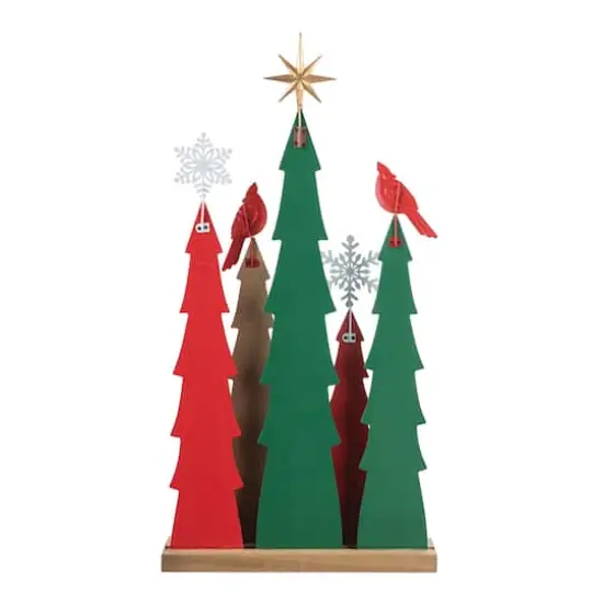 Glitzhome&reg; 23.5" Wooden Christmas Tree Table D&eacute;cor {8}