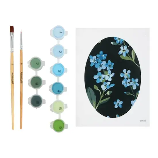 Blue Flowers Paint-by-Number Framed Mini Kit by Artist's Loft&reg; {3}