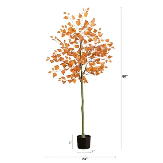 5ft. Autumn Birch Leaf Artificial Fall Tree {3}
