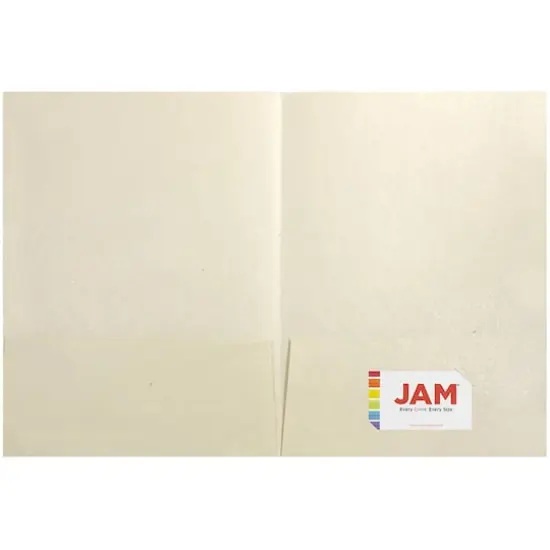 JAM Paper Handmade Metallic Folders Ivory {5}