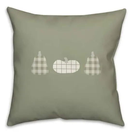 Sage Plaid Pumpkin Pillow {1}