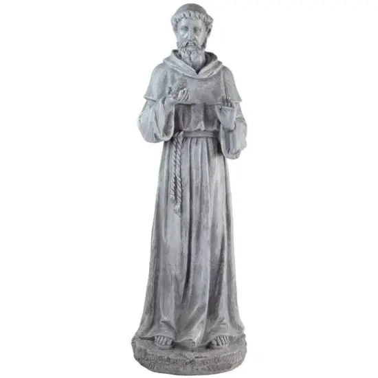 28" St. Francis with Bird Outdoor Garden Statue {1}
