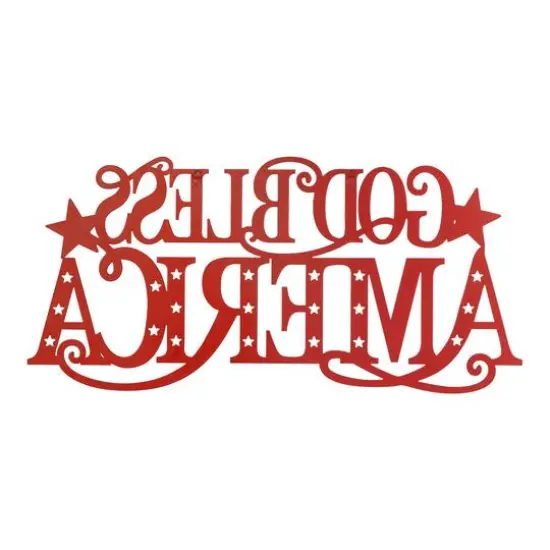 Glitzhome&reg; 24" Patriotic God Bless America Wall D&eacute;cor {6}