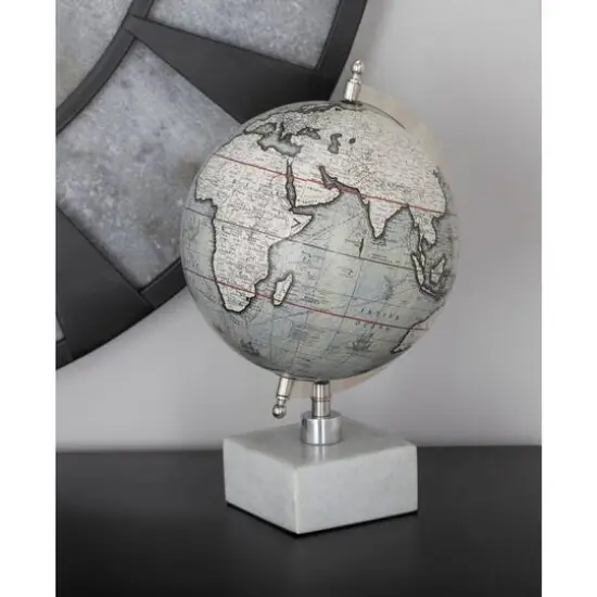 13" White Ceramic & Metal Contemporary Globe {7}