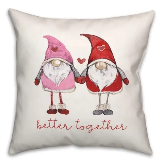 Love Gnomes Better Together 16" x 16" Throw Pillow {1}