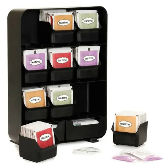 Mind Reader Black Tea Bag holder and Condiment Organizer {9}