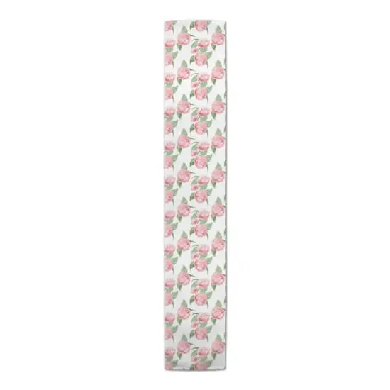 Pink Hydrangea Pattern 16" x 90" Cotton Twill Runner {4}