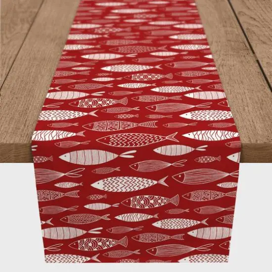 Fish Table Runner Red {4}