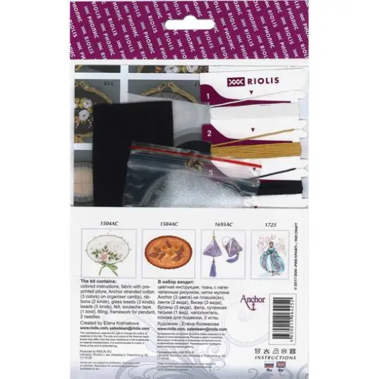 RIOLIS Pendant White Rose Needlework Kit {3}