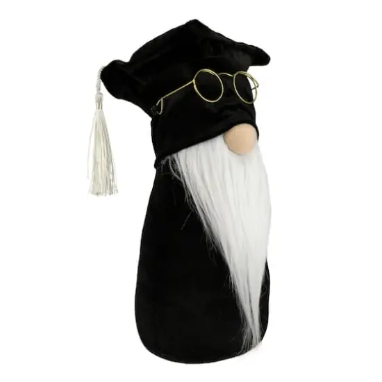10.5" Graduation Day Boy Gnome in Black Cap & Gown {4}