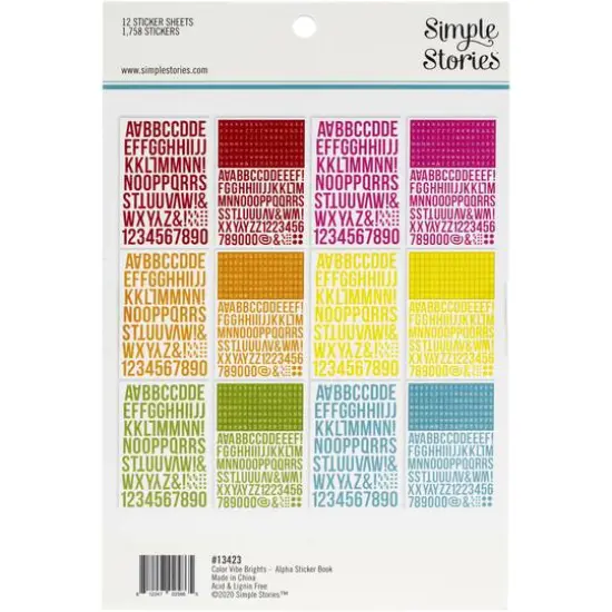 Simple Stories Color Vibe Alpha Sticker Book Brights {4}