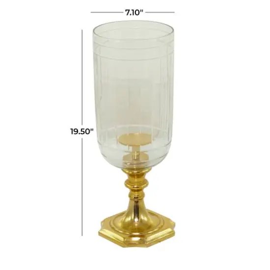 20" Gold Glam Hurricane Lamp {6}