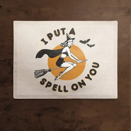 Retro Witch Cotton Twill Placemat {3}