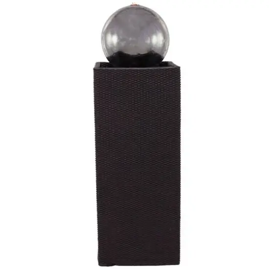 44" Black Fiberglass Fountain with LED Light {6}