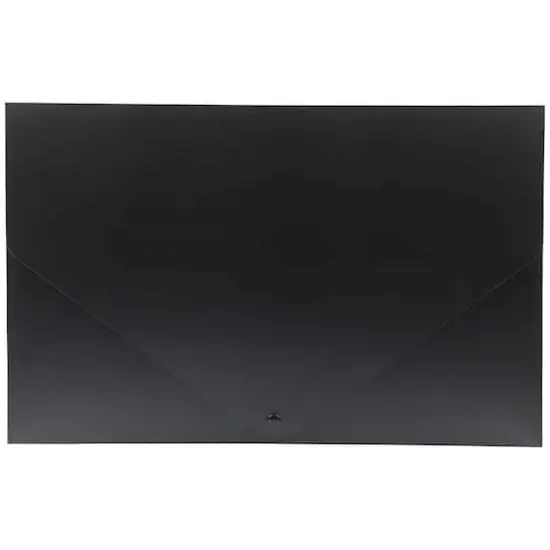 JAM Paper Black 11" x 17" Snap Closure Plastic Portfolio {1}