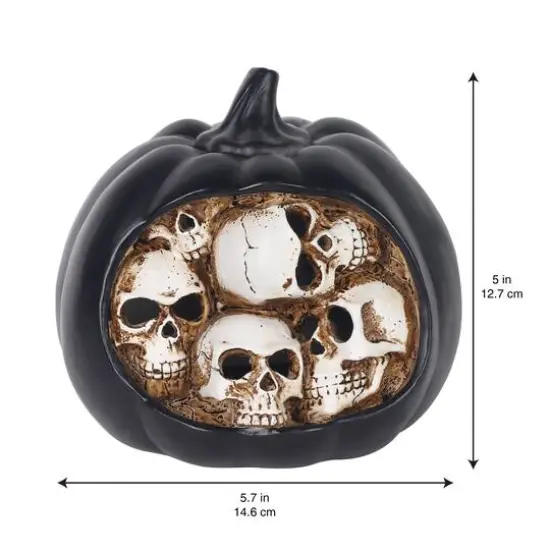 5.75" Skull Pumpkin LED Tabletop Accent by Ashland&reg; {4}