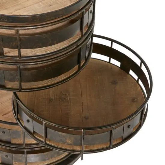 Brown Metal Farmhouse Storage Cart, 28" x 17" x 17" {5}