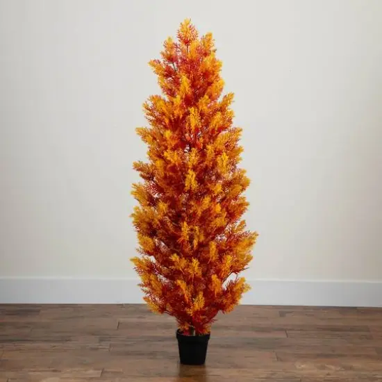 5ft. UV Resistant Autumn Artificial Fall Cedar Tree (Indoor/Outdoor) {5}