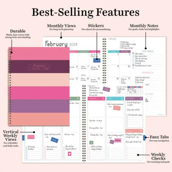 TF Publishing 2024 Pink Plum Blush & Petal Large Planner {7}