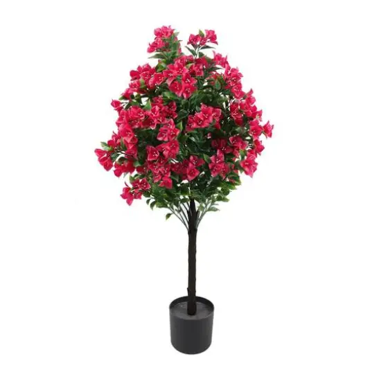 GreenSmart Dekor 4ft. Artificial Bougainvillea Plant in Black Pot  {1}