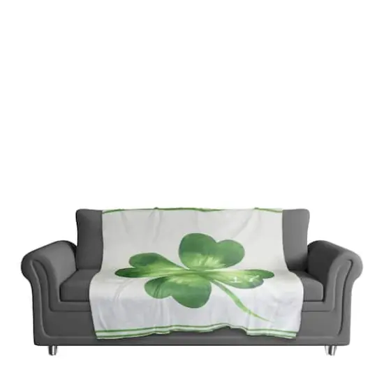 Large Four Leaf Clover Date 50" x 60" Sherpa Fleece Blanket {4}