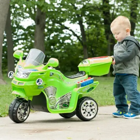 Toy Time Green Battery Powered Ride-On Motorcycle {3}