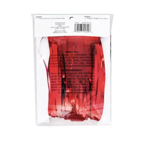 8ft. x 3ft. Fringe Curtain by Celebrate It&trade; Red {4}