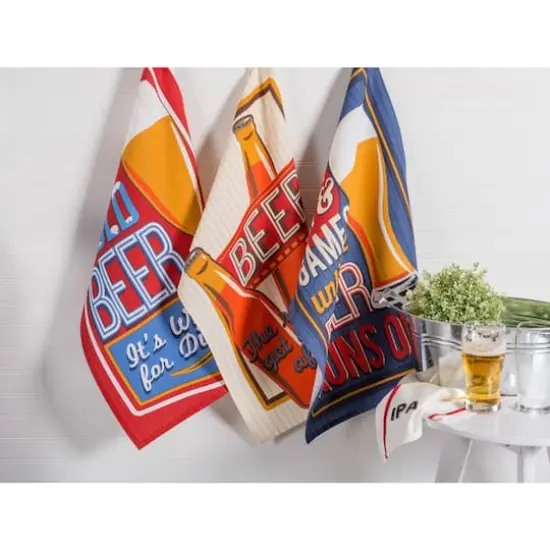 DII&reg; Retro Beer Print Dishtowel Set {6}