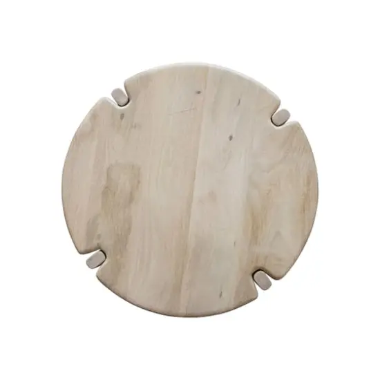 Hello Honey&reg; 21.5" Natural Mango Wood Table with Interlocking Base & Bleached Finish {5}