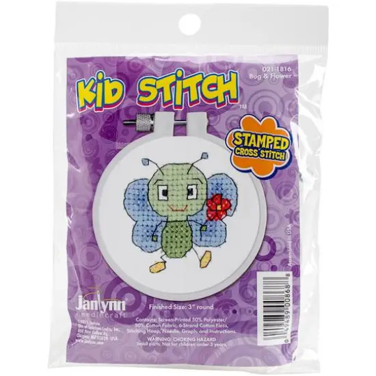 Janlynn&reg; Kid Stitch Bug & Flower Stamped Cross Stitch Kit {3}