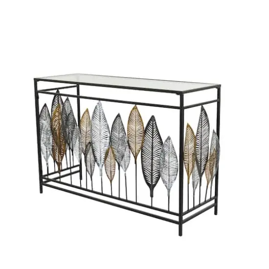 Black Metal Contemporary Console Table, 30" x 44" x 16" {1}