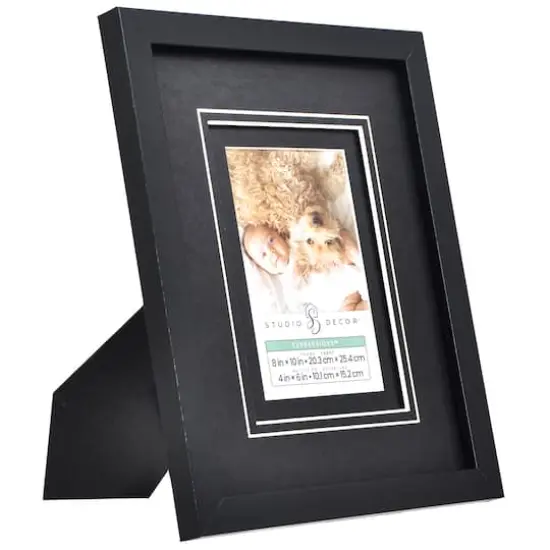 Expressions&trade; 4" x 6" Black Frame with Double Mat by Studio D&eacute;cor&reg; {3}