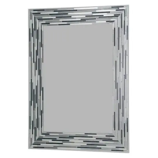 Head West Frameless Reeded Mosaic Printed Wall D&eacute;cor Mirror Charcoal {1}